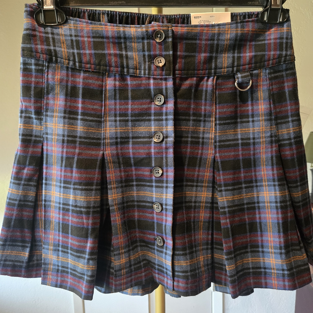 SO Multicolor Plaid Pleated Mini Skirt